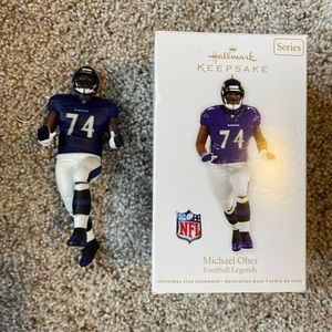 Hallmark Michael Oher (Baltimore Ravens) NFL player holiday ornament, year 2012